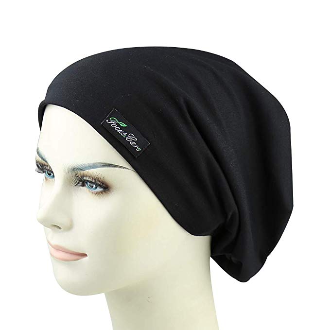 Elastic Satin Lined Sleep Caps For Frizzy Hair Breathable Night Headwear