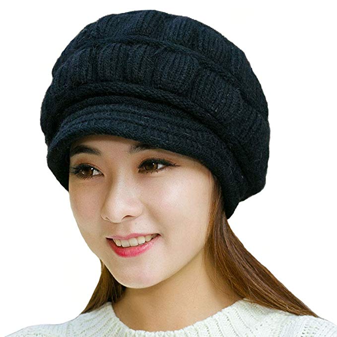 Muryobao Women's Winter Warm Hat Crochet Slouchy Beanie Knitted Caps Visor