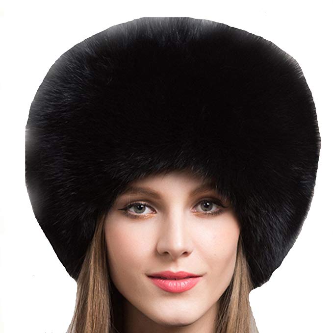 Valpeak Women's Genuine Fox Fur Hat With Tail Winter Mongolian Hats