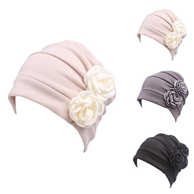 Ever Fairy 3 Colors Chemo Cancer Head Scarf Hat Cap Ethnic Cloth Print Turban Headwear Women Stretch Flower Muslim Headscarf