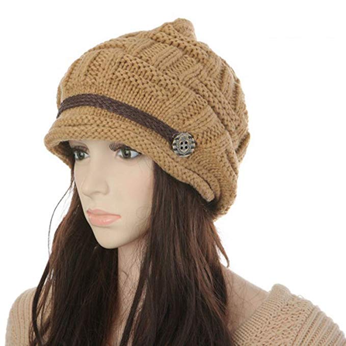 ZOMOY Women Knit Hat Winter Warm Thick Slouchy Cable Knit Hat Snow Ski Caps