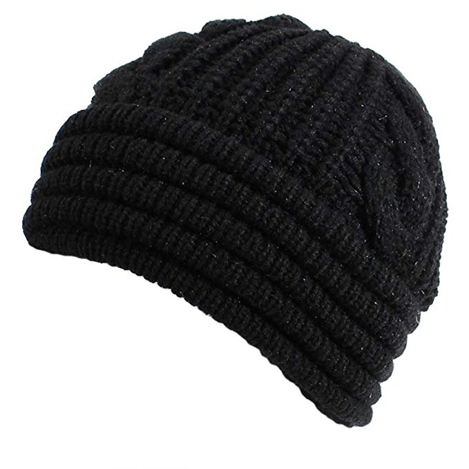 AN Womens Winter Knit Beanie Hat Plush Fleece Lined Many Colors