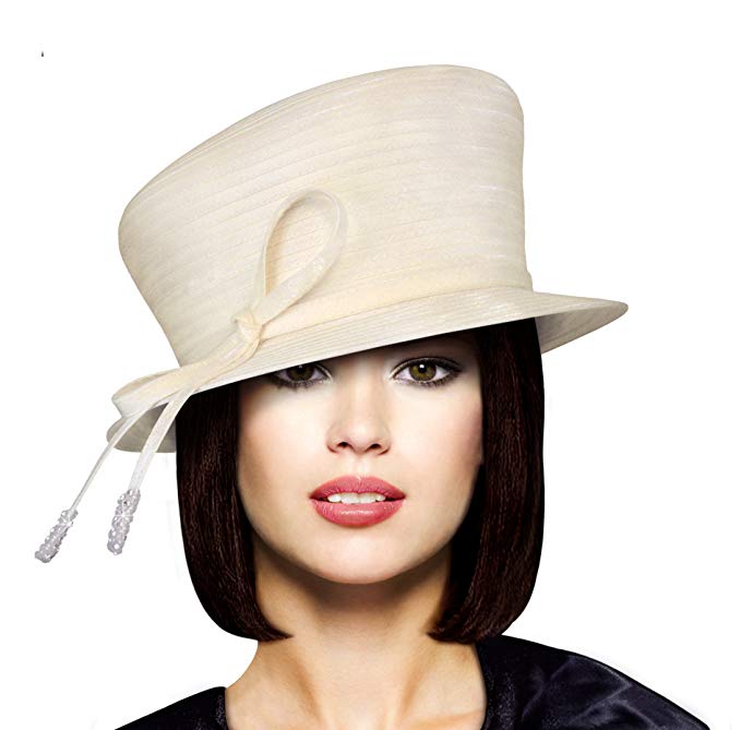 Mr. Song Millinery Small Width Brim Hat With Slant Top Crown - Q34