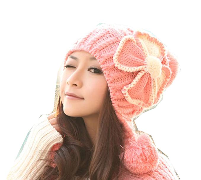 WIIPU Winter Korean Butterflies Lady Knitting Wool Hats Ear Protectors Warm Knitted Wnter Caps(N64)