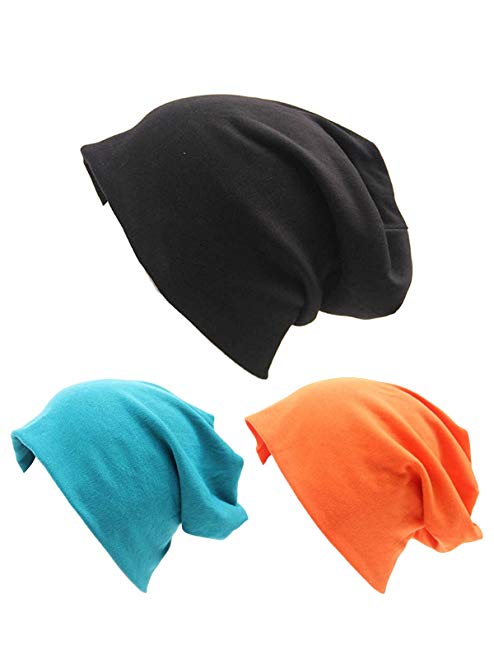 American Trends Women Chemo Cap Indoors Sleep Caps Cotton Soft Baggy Stretch Skull Hats for Hairloss Cancer Patients