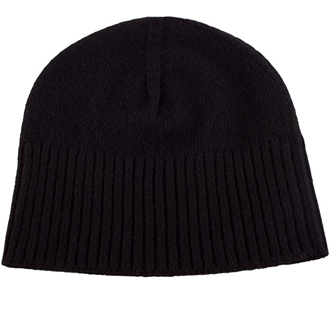 Love Cashmere Women's 100% Cashmere Ski Beanie Hat - Black - Handmade in Scotland by RRP 130