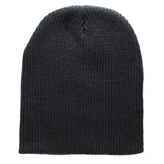 The Perfect Fit For All! Super Soft Black Slouch Knit Beanie for Men and Women