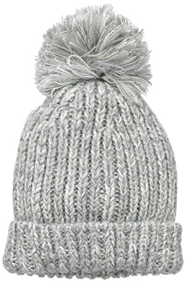 Genie by Eugenia Kim Women's Riley Marled Metallic Ribbed Beanie with Pom