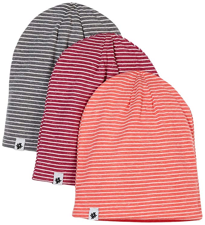 Rebel Canyon Women's 3 Pack Cotton Stripe Knitted Beanie