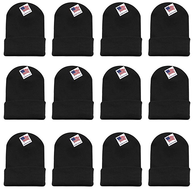 THE HAT DEPOT Unisex Made in USA Thick Skull Long Beanie Plain Ski Hat