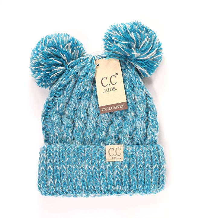 Crane Clothing Co. Women's Kids Double Pom CC Beanies