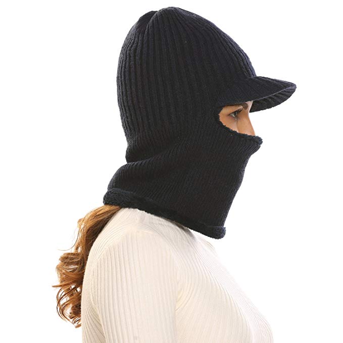 Zeagoo Unisex Neck Warmer Ski Face Mask Winter Hat Visor Balaclava Beanie