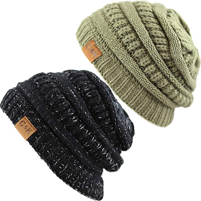 THE HAT DEPOT Winter Knit Beanie Soft, Warm and Chunky Beanie Skull Hat